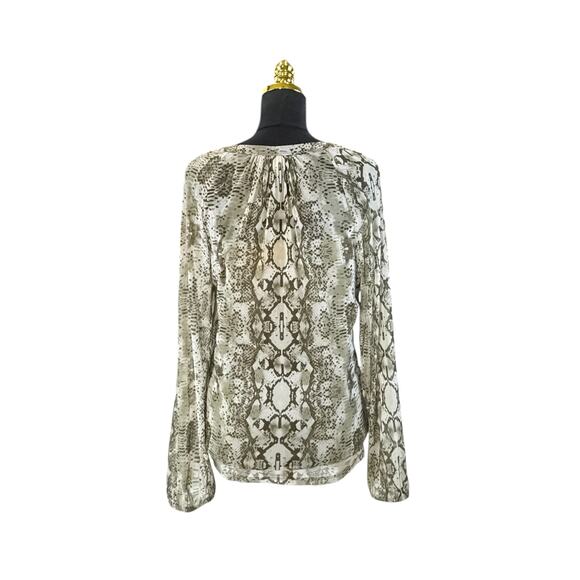 INC Snake Skin Print Tie Front Blouse - Size XXL - Picture 3 of 5
